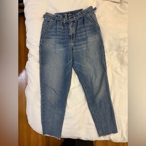 Hollister High Rise Blue Jeans with Waist Tie for Women